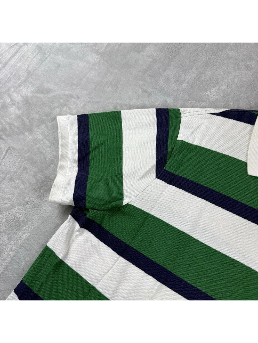Polo Ralph Lauren Custom Fit Green Navy Stripe Short Sleeve Polo Shirt Men’s XXL